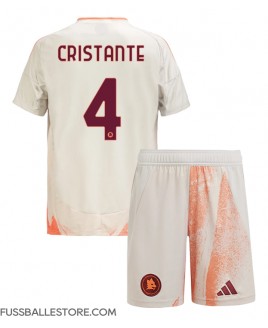 Günstige AS Roma Bryan Cristante #4 Auswärts Trikotsatzt Kinder 2024-25 Kurzarm (+ Kurze Hosen)